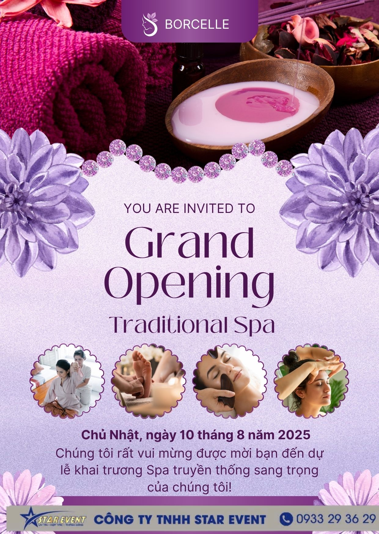 Thiệp mời khai trương Spa