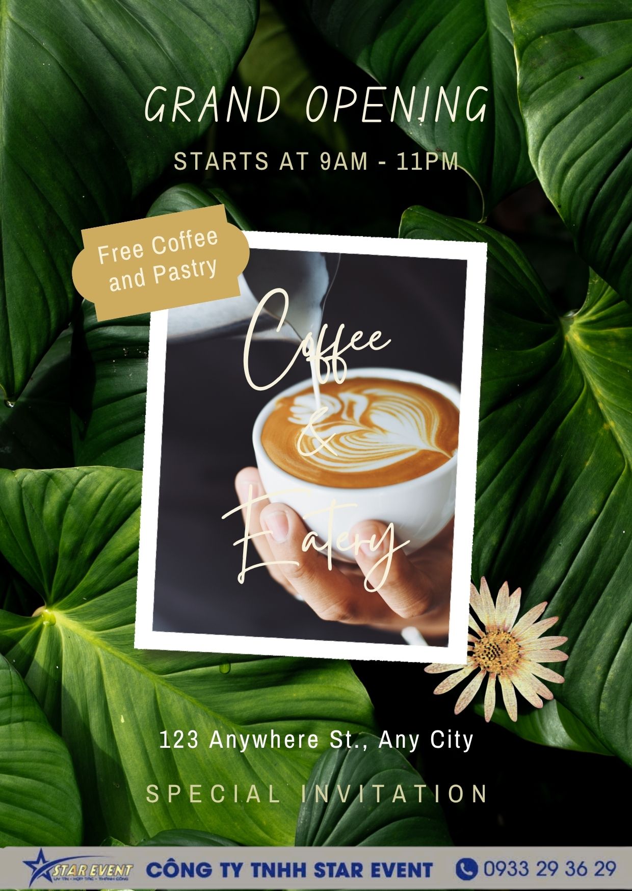 Thiệp mời khai trương quán cà phê