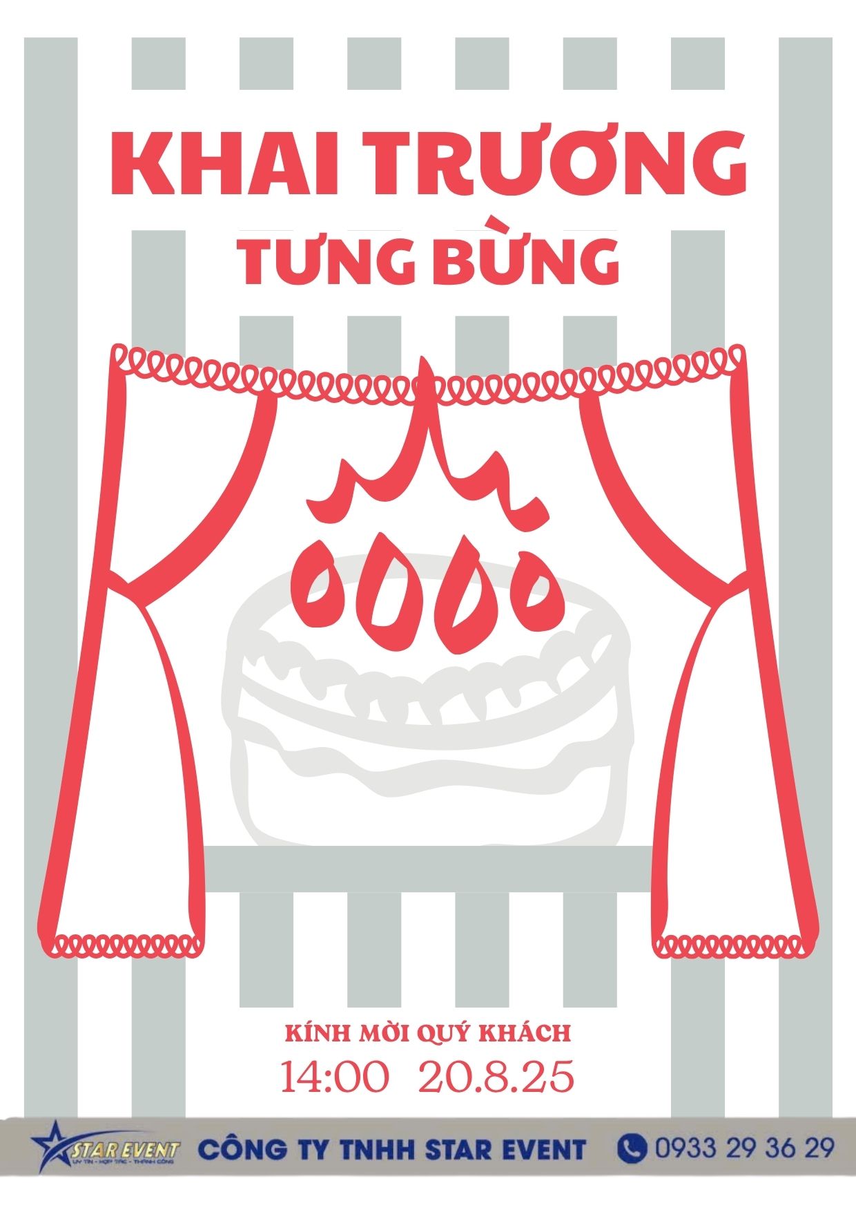 Thiệp mời khai trương tiệm bánh online