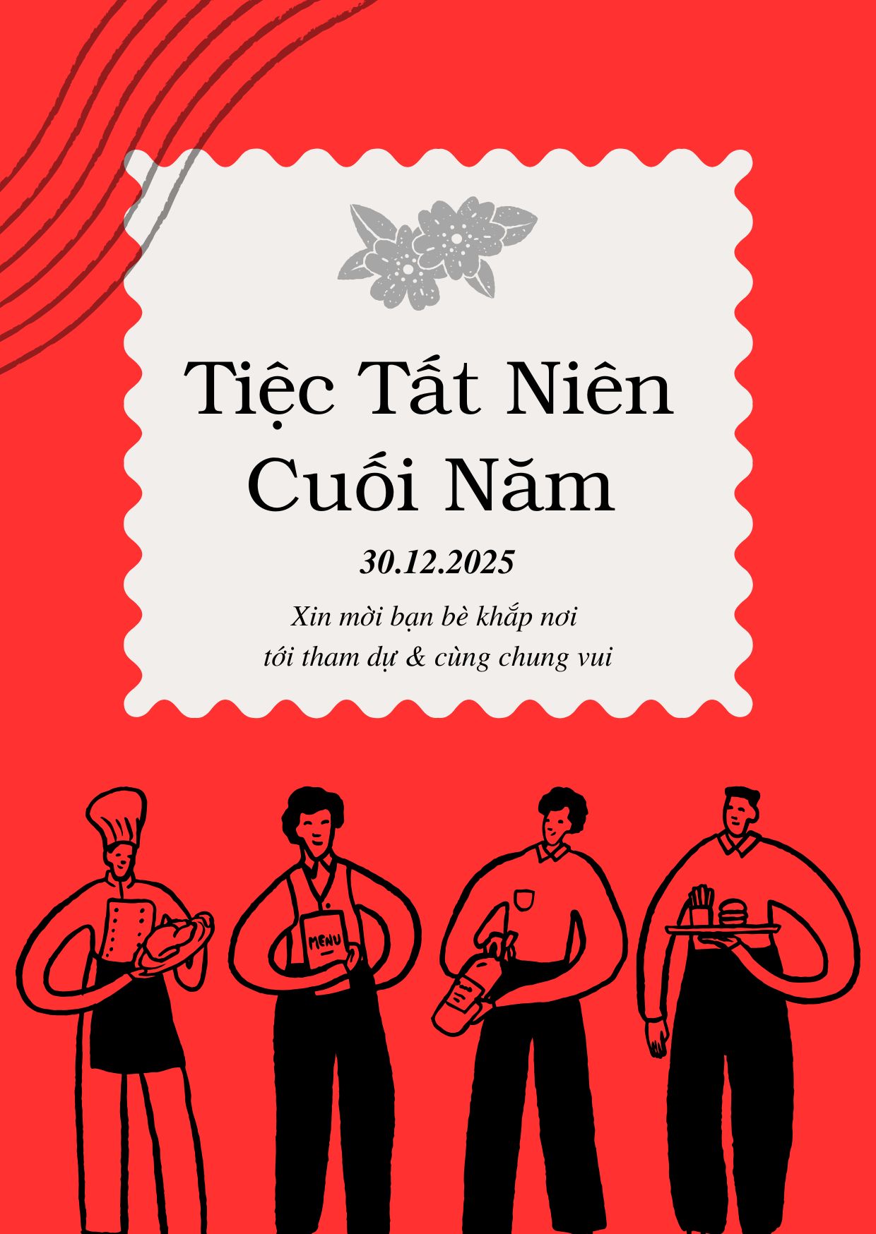 Thiệp mời tất niên mẫu 1
